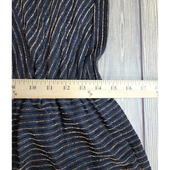 Michael Kors Navy and Gold Striped Blouse - Picture 10 of 12